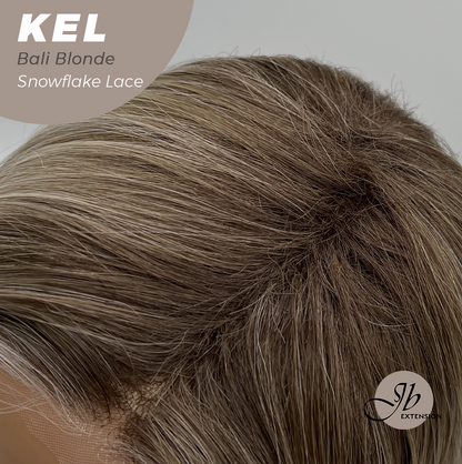 JBEXTENSION 22 Inches Bali Blonde Pre-Cut Snowflake Lace Frontlace Glueless Wig KEL BALI BLONDE【PERMATEASE】【BENDY EAR TABS】- S/M Alexwigs