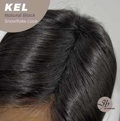[PRE-ORDER] Nichole's Selection -  22 Inches Natural Black Pre-Cut Snowflake Lace Frontlace Glueless Wig KEL NATURAL BLACK【PERMATEASE】【BENDY EAR TABS】 Alexwigs