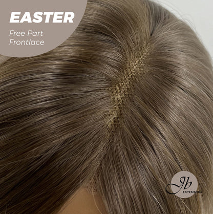 JBEXTENSION 25 Inches Mix Blonde Curly Free Part Pre-Cut Frontlace Glueless Wig EASTER Alexwigs