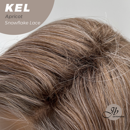 JBEXTENSION 22 Inches Apricot Pre-Cut Snowflake Lace Frontlace Glueless Wig KEL APRICOT【PERMATEASE】【BENDY EAR TABS】- M/L Alexwigs