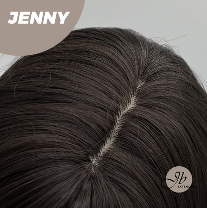 JBEXTENSION 25 Inches Midnight Brown( Black/Brown) Curly Wig with Bangs JENNY Alexwigs