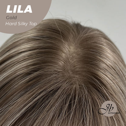 JBEXTENSION 20 Inches Scalpiana Blonde Wolf Cut 3.5X4 Hard Silky Top Natural Scalp Effect Wig With Bangs LILA GOLD Alexwigs