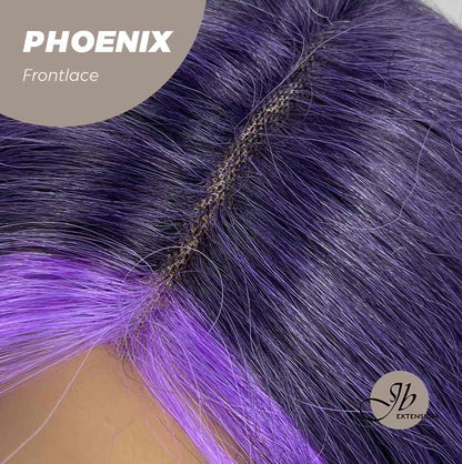 JBEXTENSION 24 Inches Mix Purple Body Wave Pre-Cut Frontlace Glueless Wig PHOENIX Alexwigs