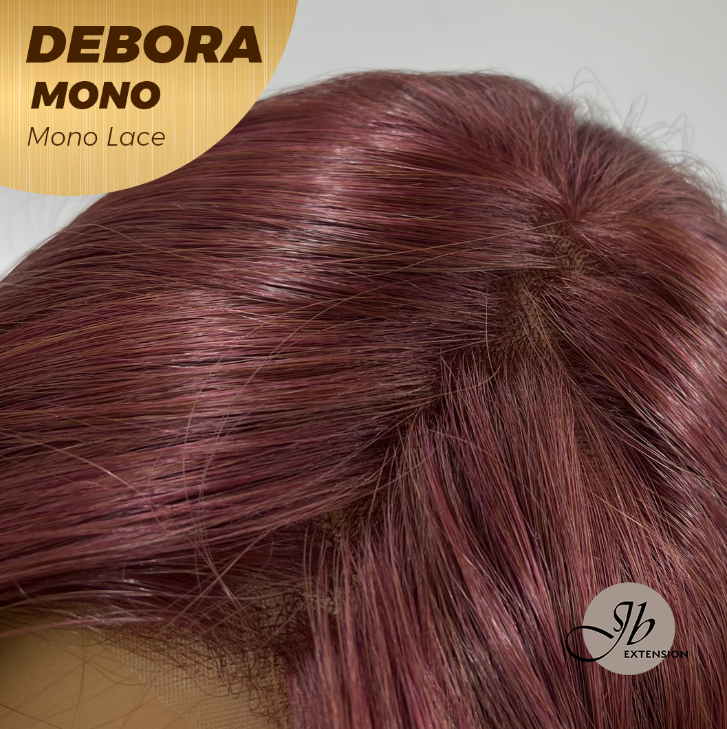[PRE-ORDER] HOT OF SEASON - DEBORA MONO Monofilament Handmade Wig 6X5 Full Monofilament Hand Tied Top Wig 20 Inches Dark Red Mono Lace Wig With Anti-slip Silicone Strips Glueless Wig DEBORA MONO【BENDY EAR TABS】 Alexwigs