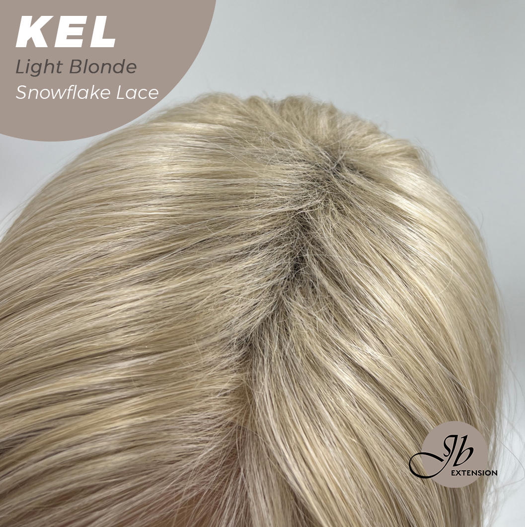 JBEXTENSION 22 Inches Light Blonde Pre-Cut Snowflake Lace Frontlace Glueless Wig KEL LIGHT BLONDE【PERMATEASE】【BENDY EAR TABS】- M/L Alexwigs