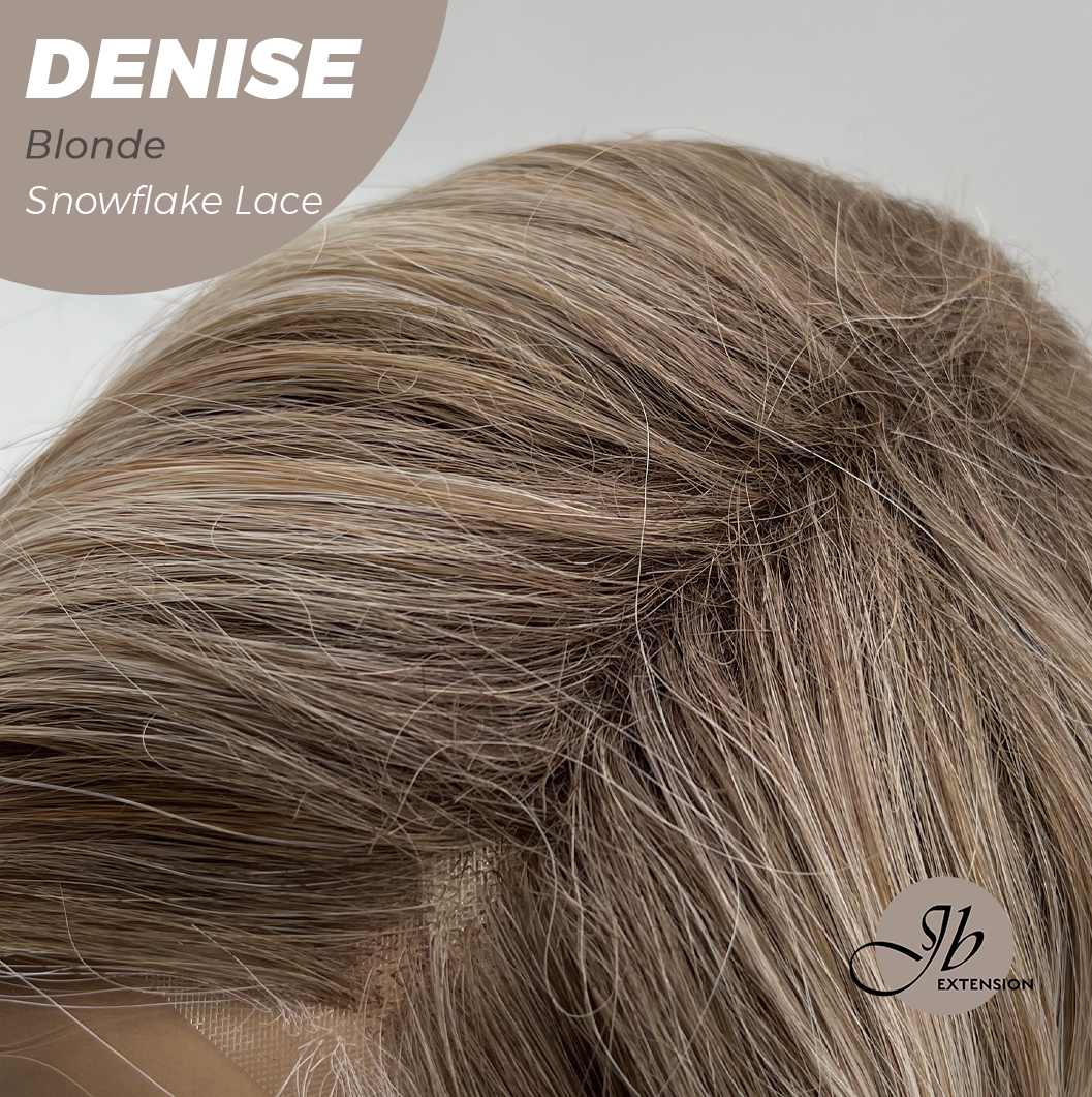 JBEXTENSION 24 Inches Blonde Wave Pre-Cut Snowflake Lace Frontlace Glueless Wig DENISE BLONDE【PERMATEASE】【BENDY EAR TABS】- M/L Alexwigs
