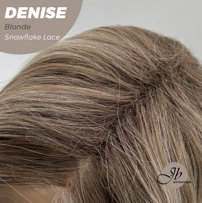 JBEXTENSION 24 Inches Blonde Wave Pre-Cut Snowflake Lace Frontlace Glueless Wig DENISE BLONDE【PERMATEASE】【BENDY EAR TABS】- M/L Alexwigs