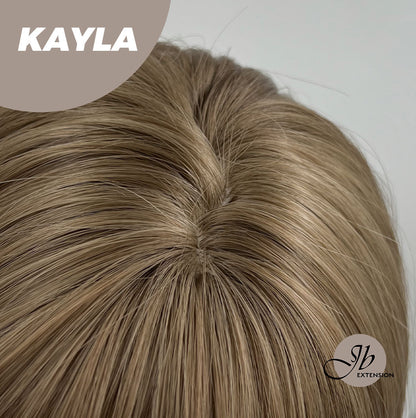 JBEXTENSION 24 Inches Light Brown Curly Wig With Bangs KAYLA Alexwigs