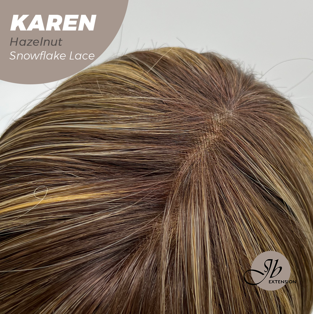 [PRE-ORDER] JBEXTENSION 18 Inches Hazelnut Pre-Cut T Part Snowflake Lace Frontlace Glueless Wig KAREN HAZELNUT【BENDY EAR TABS】 Alexwigs