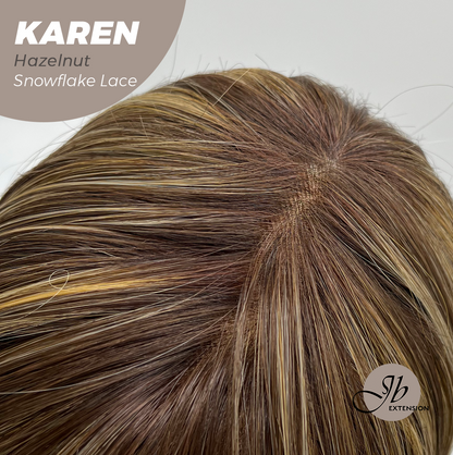 [PRE-ORDER] JBEXTENSION 18 Inches Hazelnut Pre-Cut T Part Snowflake Lace Frontlace Glueless Wig KAREN HAZELNUT【BENDY EAR TABS】 Alexwigs