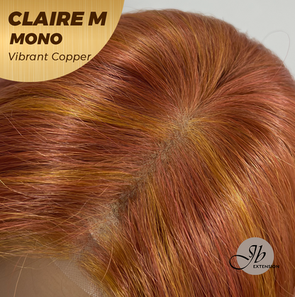 [PRE-ORDER] HOT OF SEASON -  CLAIRE MONO VIBRANT COPPER Partial Monofilament Wig 22 Inches Vibrant Copper Partial Mono Lace Glueless Wig Claire Mono Vibrant Copper【BENDY EAR TABS】 Alexwigs