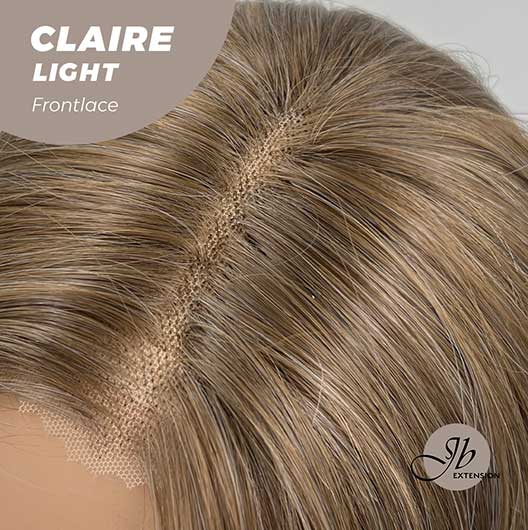 JBEXTENSION 24 Inches Body Wave Light Brown With Highlight Pre-Cut Frontlace Glueless Wig CLAIRE LIGHT Alexwigs