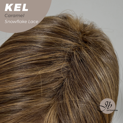 JBEXTENSION 22 Inches Caramel Pre-Cut Snowflake Lace Frontlace Glueless Wig KEL CARAMEL【PERMATEASE】【BENDY EAR TABS】S/M Alexwigs