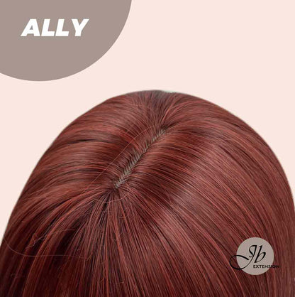 JBEXTENSION 25 Inches Red Curly Fashion Wig With Full Bangs ALLY Alexwigs