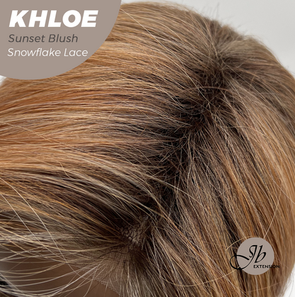 [PRE-ORDER] JBEXTENSION 12 Inches Bob Cut Sunset Blush Pre-Cut Snowflake Lace Frontlace Glueless Wig KHLOE SUNSET BLUSH【PERMATEASE】【BENDY EAR TABS】 Alexwigs