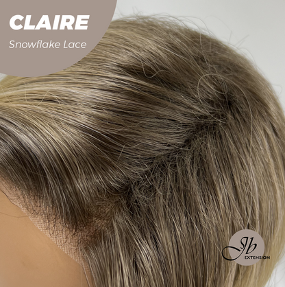 JBEXTENSION 22 Inches Mix Blonde Pre-Cut Snowflake Lace Frontlace Glueless Wig CLAIRE SNOWFLAKE【PERMATEASE】【BENDY EAR TABS】- M/L Alexwigs