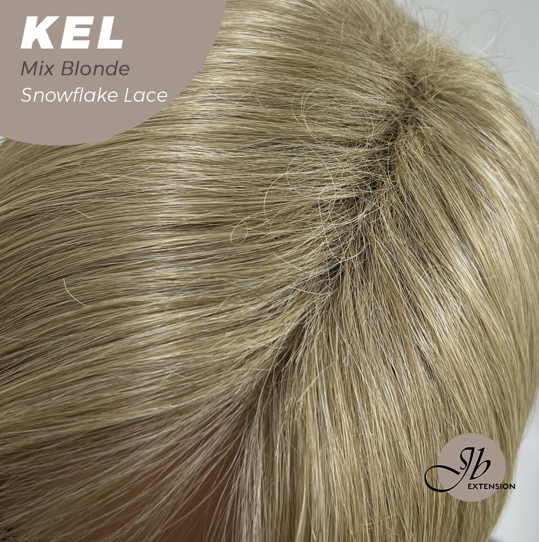 JBEXTENSION 22 Inches Mix Blonde Pre-Cut Snowflake Lace Frontlace Glueless Wig KEL MIX BLONDE【PERMATEASE】【BENDY EAR TABS】- M/L Alexwigs