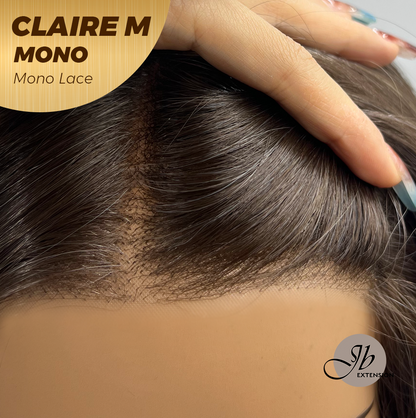 [PRE-ORDER] JBEXTENSION CLAIRE MONO Partial Monofilament Wig 22 Inches Brown With Highlight Partial Mono Lace Glueless Wig CLAIRE MONO【BENDY EAR TABS】 Alexwigs