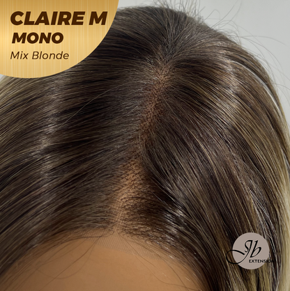 [PRE-ORDER] JBEXTENSION CLAIRE MONO MIX BLONDE Partial Monofilament Wig 22 Inches Mix Blonde Partial Mono Lace Glueless Wig CLAIRE MONO MIX BLONDE【BENDY EAR TABS】 Alexwigs