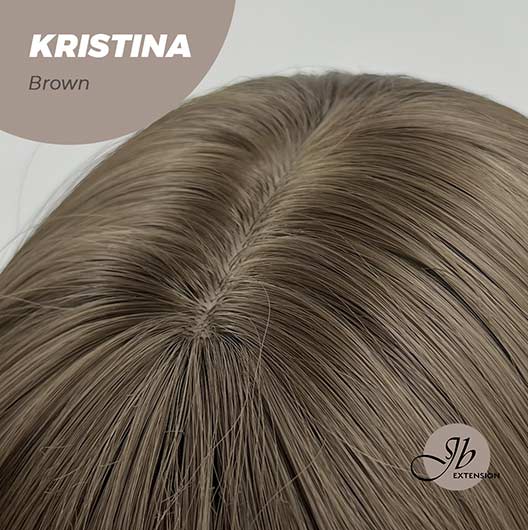 JBEXTENSION 25 Inches Brown Curly Wig With Full Bangs KRISTINA BROWN Alexwigs