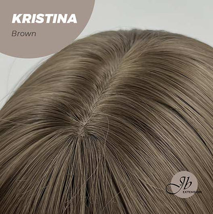 JBEXTENSION 25 Inches Brown Curly Wig With Full Bangs KRISTINA BROWN Alexwigs