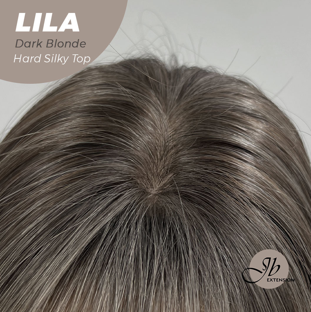 JBEXTENSION 20 Inches Scalpiana Blonde Wolf Cut 3.5X4 Hard Silky Top Natural Scalp Effect Wig With Bangs LILA DARK BLONDE Alexwigs