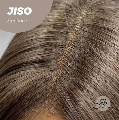 JBEXTENSION 20 Inches Nature Brown Pre-Cut Frontlace Glueless Wig With Bangs JISO Alexwigs