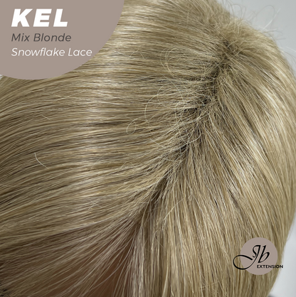 JBEXTENSION 22 Inches Mix Blonde Pre-Cut Snowflake Lace Frontlace Glueless Wig KEL MIX BLONDE【PERMATEASE】【BENDY EAR TABS】- S/M Alexwigs