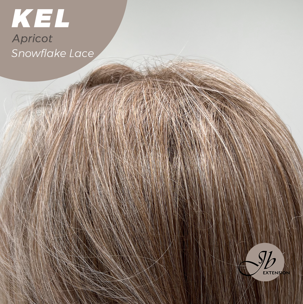 JBEXTENSION 22 Inches Apricot Pre-Cut Snowflake Lace Frontlace Glueless Wig KEL APRICOT【PERMATEASE】【BENDY EAR TABS】- M/L Alexwigs