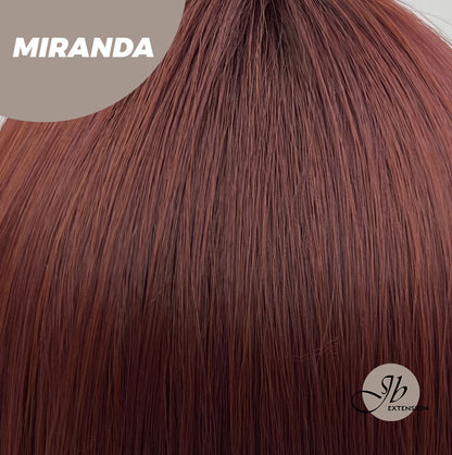 JBEXTENSION 22 Inches Dark Red Curly Wig With Bangs MIRANDA Alexwigs