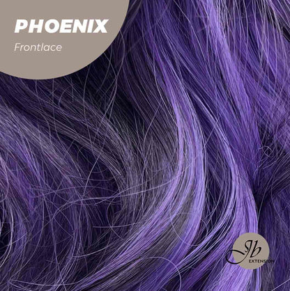 JBEXTENSION 24 Inches Mix Purple Body Wave Pre-Cut Frontlace Glueless Wig PHOENIX Alexwigs