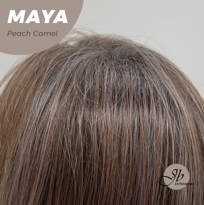 JBEXTENSION 22 Inches Peach Camel Women Fashion Full Machine Wig MAYA PEACH CAMEL【PLUS PERMATEASE】【BENDY EAR TABS】 Alexwigs
