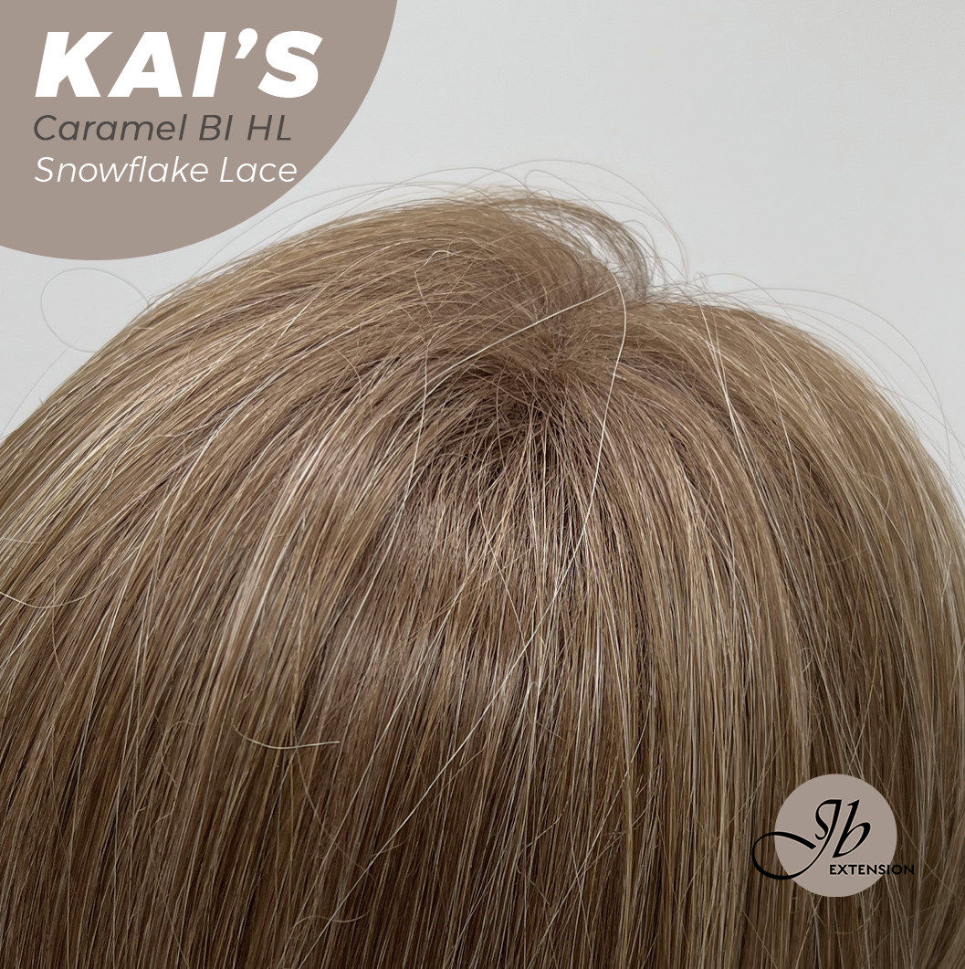 [PRE-ORDER] JBEXTENSION 18 Inches Caramel Blonde Highlight Pre-Cut Snowflake Lace Frontlace Glueless Wig KAI'S CARAMEL BLONDE HIGHLIGHT【PERMATEASE】【BENDY EAR TABS】 Alexwigs