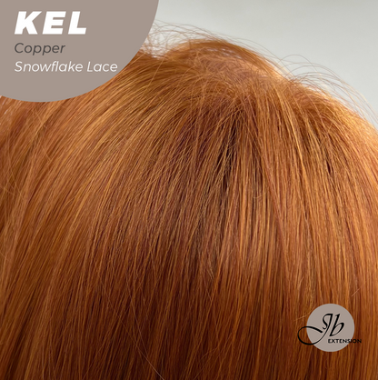 JBEXTENSION 22 Inches Copper Pre-Cut Snowflake Lace Frontlace Glueless Wig KEL COPPER【PERMATEASE】【BENDY EAR TABS】- S/M Alexwigs