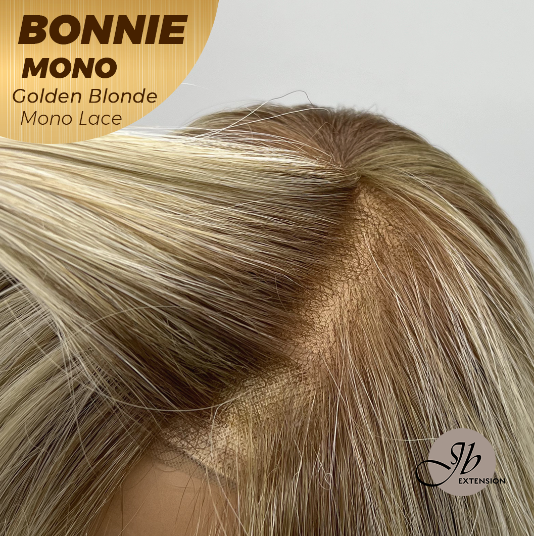 [PRE-ORDER] JBEXTENSION BONNIE MONO GOLDEN BLONDE Full Monofilament Handmade Full Lace Full Hand Tied Wig 12 Inches Golden Blonde With Dark Root Mono Lace Handmade Futura Fiber Glueless Wig BONNIE MONO GOLDEN BLONDE【BENDY EAR TABS】 Alexwigs