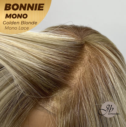 [PRE-ORDER] JBEXTENSION BONNIE MONO GOLDEN BLONDE Full Monofilament Handmade Full Lace Full Hand Tied Wig 12 Inches Golden Blonde With Dark Root Mono Lace Handmade Futura Fiber Glueless Wig BONNIE MONO GOLDEN BLONDE【BENDY EAR TABS】 Alexwigs