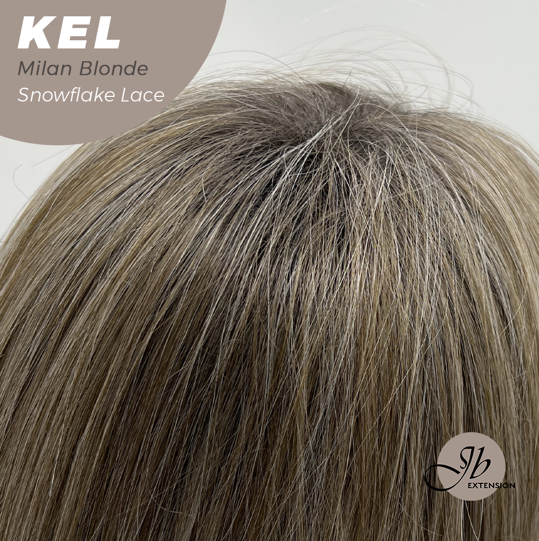 JBEXTENSION 22 Inches Milan Blonde Pre-Cut Snowflake Lace Frontlace Glueless Wig KEL MILAN BLONDE【PERMATEASE】【BENDY EAR TABS】- M/L Alexwigs