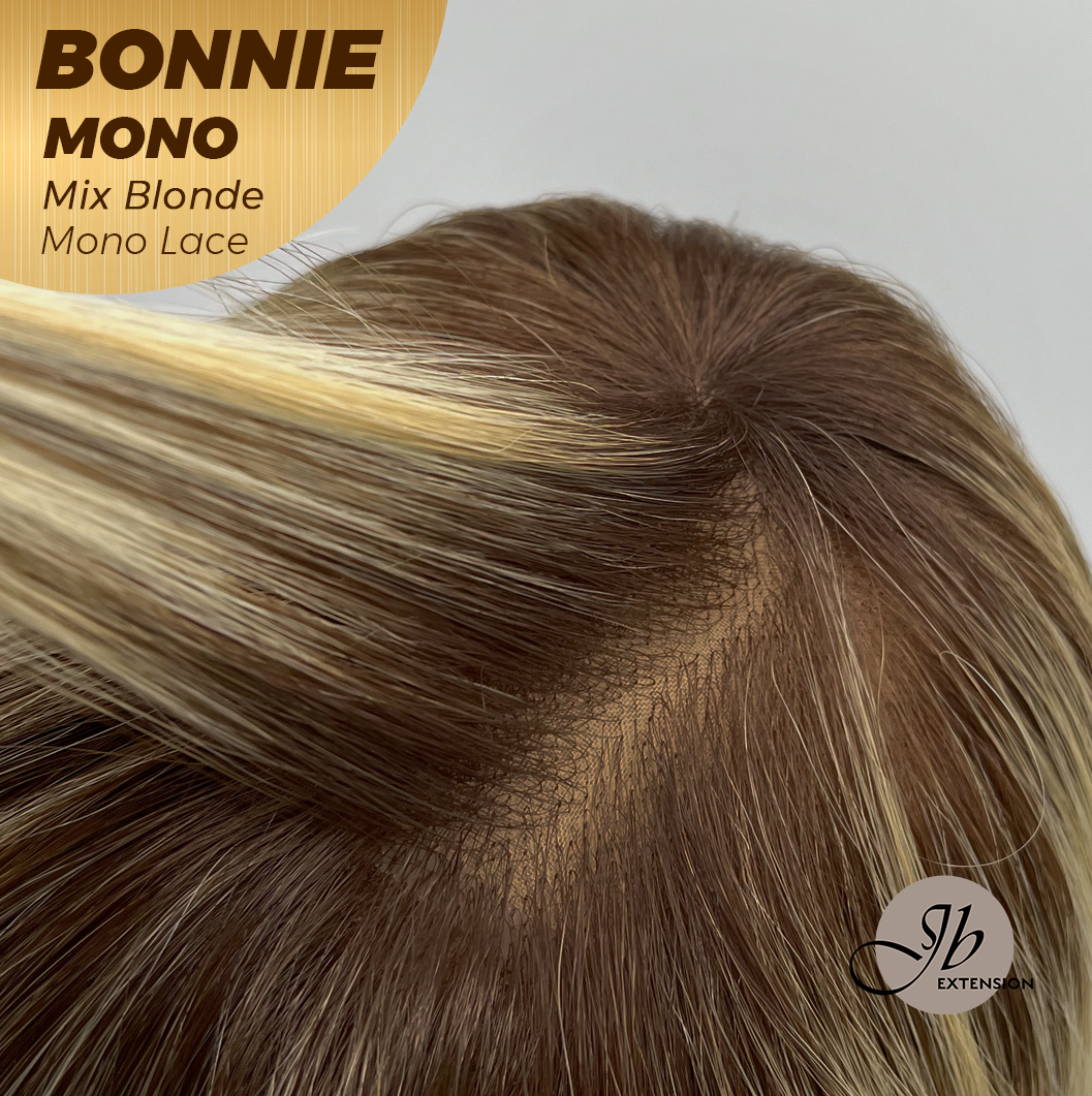 [PRE-ORDER] HOT OF SEASON - BONNIE MONO MIX BLONDE Full Monofilament Handmade Full Lace Full Hand Tied Wig 12 Inches Mix Blonde With Dark Root Mono Lace Handmade Futura Fiber Glueless Wig BONNIE MONO MIX BLONDE【BENDY EAR TABS】 Alexwigs
