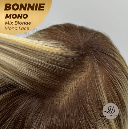 [PRE-ORDER] HOT OF SEASON - BONNIE MONO MIX BLONDE Full Monofilament Handmade Full Lace Full Hand Tied Wig 12 Inches Mix Blonde With Dark Root Mono Lace Handmade Futura Fiber Glueless Wig BONNIE MONO MIX BLONDE【BENDY EAR TABS】 Alexwigs