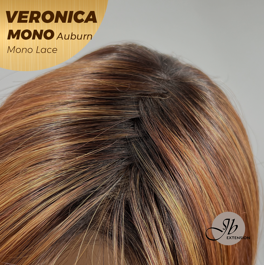 [PRE-ORDER] JBEXTENSION VERONICA MONO Monofilament Handmade Wig 6X5 Full Monofilament Hand Tied Top Wig 12 Inches Auburn Wave Mono Lace Wig With Anti-slip Silicone Strips Glueless Wig VERONICA MONO AUBURN【BENDY EAR TABS】 Alexwigs