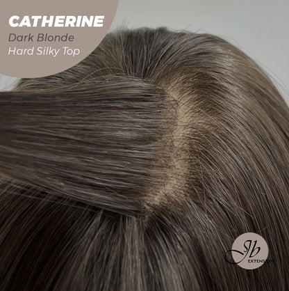 JBEXTENSION 25 Inches Scalpiana Dark Blonde 3.5X4 Hard Silky Top Natural Scalp Effect Wig With Bangs CATHERINE DARK BLONDE Alexwigs