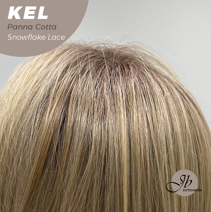 JBEXTENSION 22 Inches Panna Cotta Pre-Cut Snowflake Lace Frontlace Glueless Wig KEL PANNA COTTA【PERMATEASE】【BENDY EAR TABS】 Alexwigs