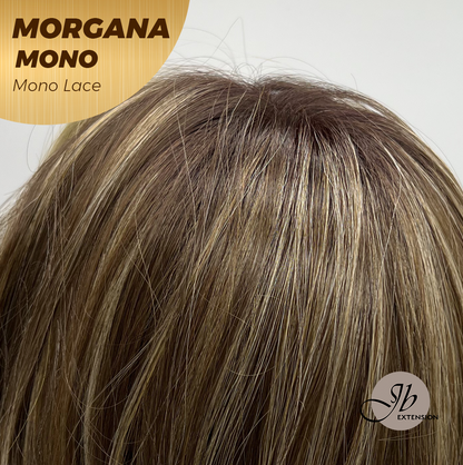 [PRE-ORDER] JBEXTENSION MORGANA MONO Monofilament Handmade Wig 6X5 Full Monofilament Hand Tied Top Wig 13 Inches Hazelnut Blonde Highlight Mono Lace Wig With Anti-slip Silicone Strips Glueless Wig MORGANA MONO【BENDY EAR TABS】 Alexwigs