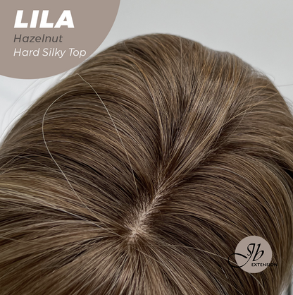 JBEXTENSION 20 Inches Scalpiana Hazelnut Wolf Cut 3.5X4 Hard Silky Top Natural Scalp Effect Wig With Bangs LILA HAZELNUT Alexwigs