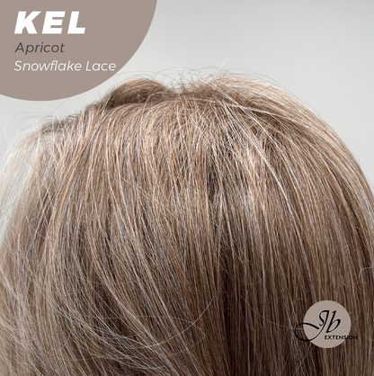 JBEXTENSION 22 Inches Apricot Pre-Cut Snowflake Lace Frontlace Glueless Wig KEL APRICOT【PERMATEASE】【BENDY EAR TABS】- S/M Alexwigs