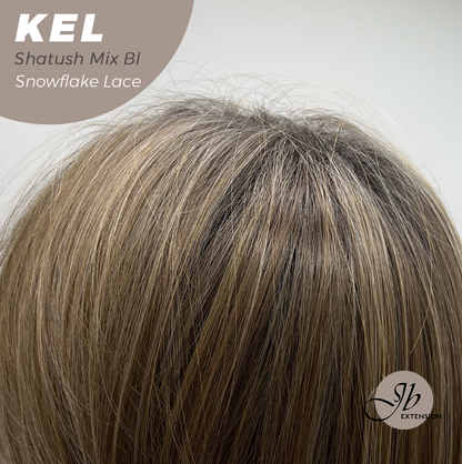 JBEXTENSION 22 Inches Shatush Mix Blonde Pre-Cut Snowflake Lace Frontlace Glueless Wig KEL SHATUSH MIX BLONDE【PERMATEASE】【BENDY EAR TABS】 Alexwigs
