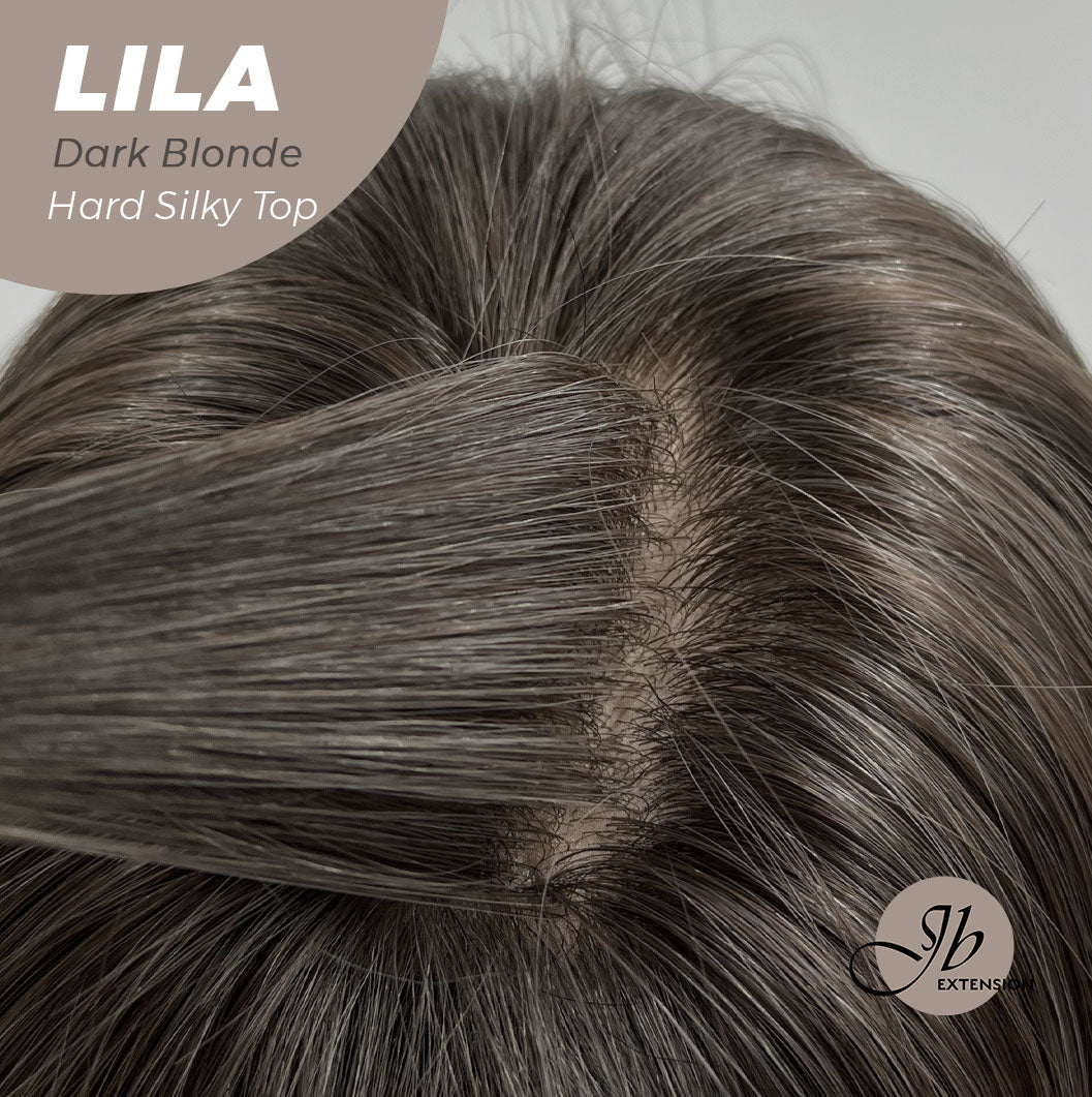 JBEXTENSION 20 Inches Scalpiana Blonde Wolf Cut 3.5X4 Hard Silky Top Natural Scalp Effect Wig With Bangs LILA DARK BLONDE Alexwigs