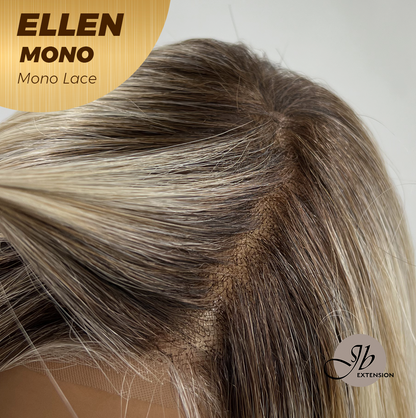 [PRE-ORDER] JBEXTENSION ELLEN MONO Full Monofilament Handmade Full Lace Full Hand Tied Wig 12 Inches Blonde Mono Lace Handmade Futura Fiber Wig Glueless Wig ELLEN MONO【BENDY EAR TABS】 Alexwigs