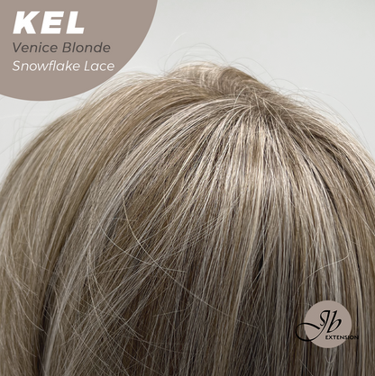 JBEXTENSION 22 Inches Venice Blonde Pre-Cut Snowflake Lace Frontlace Glueless Wig KEL VENICE BLONDE【PERMATEASE】【BENDY EAR TABS】- M/L Alexwigs