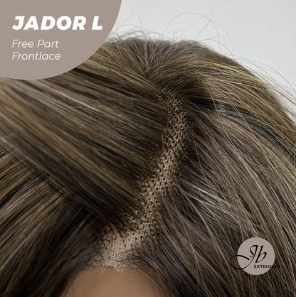 JBEXTENSION 24 Inches Blonde Highlight Curly Lace Front Wig.Pre Plucked 13*4 HD Transparent Lace Frontal Handmade Futura Fiber Swiss Lace Synthetic Fiber Pre-Cut Lace Glueless Wig JADOR L Alexwigs